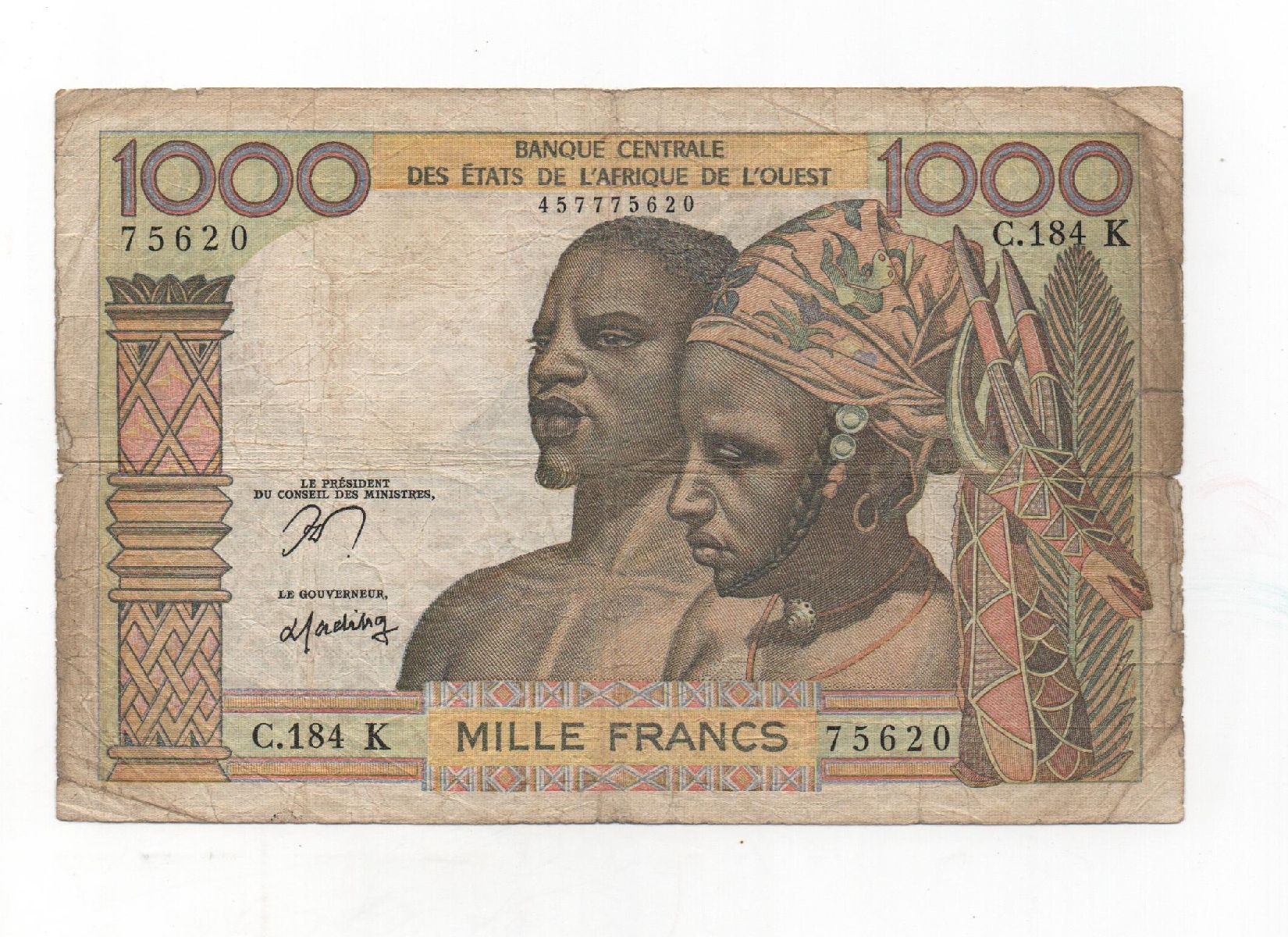 SENEGAL DEL AÑO 1959-65 DE 1000 FRANCOS